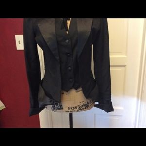 L.A.M.B. Black Tuxedo Blazer jacket Vintage Y2k Gwen Stefani